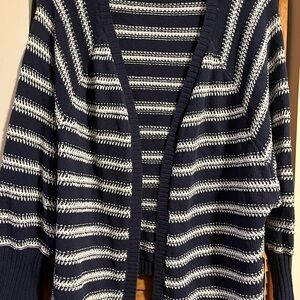 C&C California Navy and White Striped Cardigan